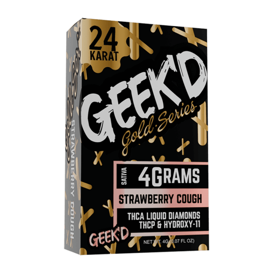Live Resin Delta 8 THC Vape Pen with THC-A – Strawberry Cough (Sativa) – 4g – Geek’d