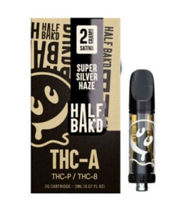 THC Cartridge – THC-A:THC-P:Delta 8 Cartridge – Super Silver Haze (Sativa) – 2g – By Half Bak’d