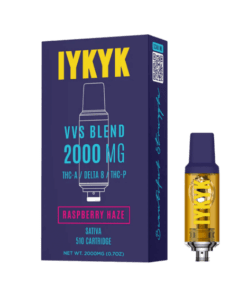 THC Vape Cartridge with THC-A + Delta 8 + THC-P – Raspberry Haze – Sativa 2g – IYKYK