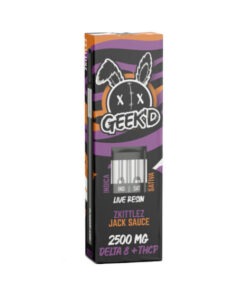 Live Resin Delta 8 THC Vape Pen with THC-P – Jack Sauce & Zkittlez – 2.5g – Geek’d