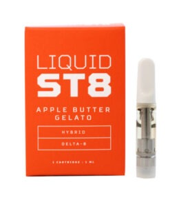 Liquid St8 – Delta 8 Vape – Ceramic C-Cell Cartridges – Apple Butter Gelato – 1ml