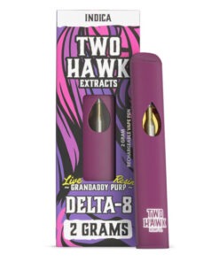 Live Resin Delta 8 THC Vape Pen – Granddaddy Purp – Indica 2g – Two Hawk Extracts
