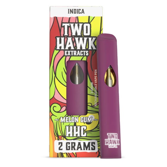 HHC Vape Pen – Melon Gum – Indica 2g – Two Hawk Extracts